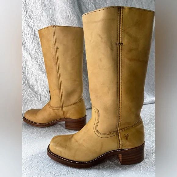 Frye Campus Boots 14L Women 8.5 B Banana Iconic Closet Staple Quiet Luxury Boho - Picture 15 of 16